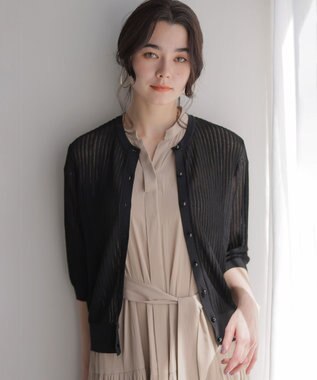 組曲 S 【前後着用可】レーシーニット カーディガン