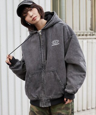 WEGO 【ユニセックス着用ITEM】ワーカーズボアフードブルゾン ブラックその他