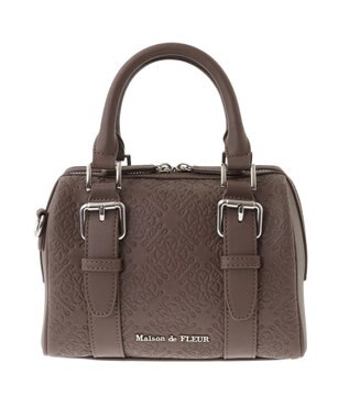 Maison de FLEUR FLEURモノグラムミニボストンバッグ Brown