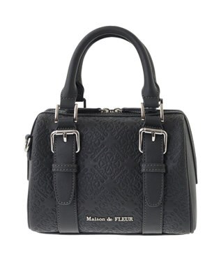 Maison de FLEUR FLEURモノグラムミニボストンバッグ Charcoal Gray