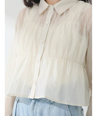 earth music&ecology シャーリングシャツ Gray Beige