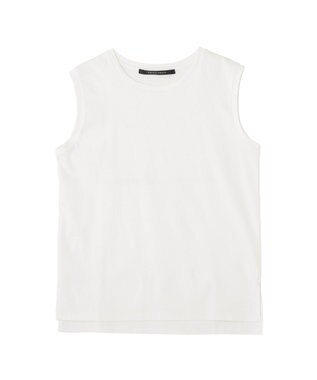 YECCA VECCA コットンスムースノースリーブトップス Off White