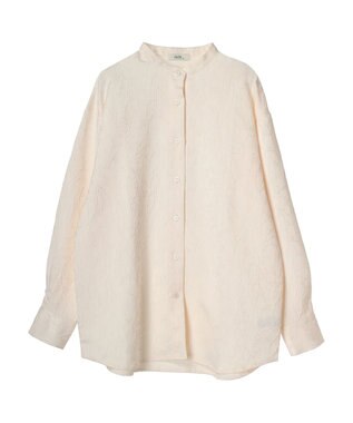 earth music&ecology フラワージャガードシャツ Ivory