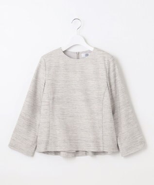 J.PRESS LADIES L ライトツイードストレッチ ブラウス ライトグレー系1