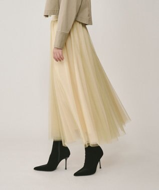 GRACE CONTINENTAL ラメチュールスカート ゴールド