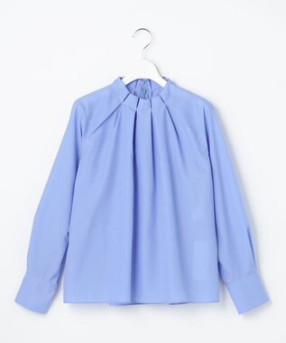 自由区 L 【カタログ掲載】ナチュラルタッチスタンドカラー ブラウス サックス