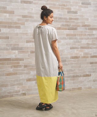 J.PRESS YORK STREET 【WOMEN】バイカラー ワンピース ライトグレー系1