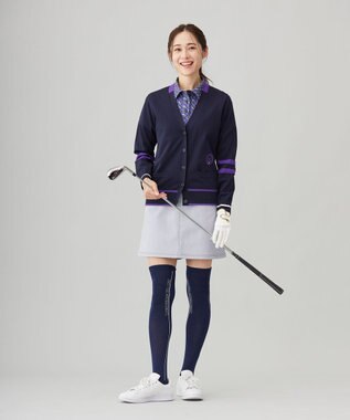 23区GOLF 【WOMEN】【吸水速乾/UVカット】アザミ小紋柄半袖ポロシャツ パープル系5