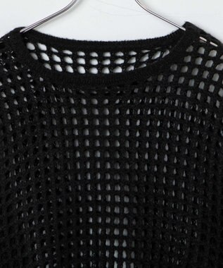 WEGO ビッグメッシュニットプルオーバー ブラック