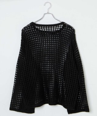 WEGO ビッグメッシュニットプルオーバー ブラック