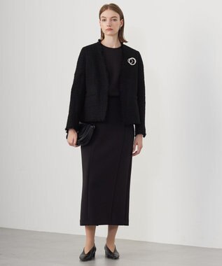 ICB L 【洗える・WEB限定カラーあり】コンパクトダブルフェイス トップス ブラック系