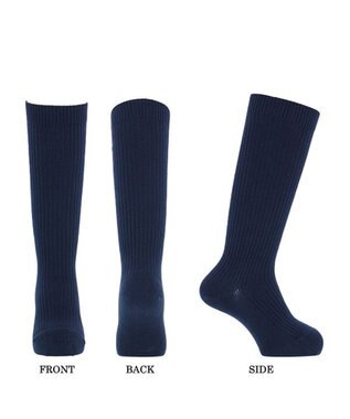 NAIGAI POLO RALPH LAUREN ポロ ラルフ ローレン｜子供 男の子 女の子 キッズ ボーイズ ガールズ｜ワンポイント刺繍 綿混｜リブ ハイソックス ミッドナイトブルー