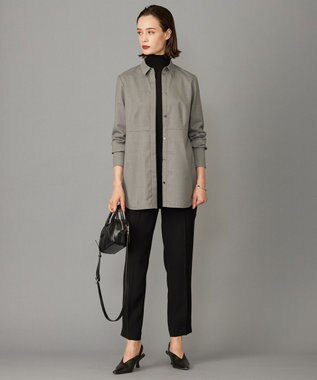 ICB 【洗える】 ライトダブルクロス ドロストパンツ ブラック系