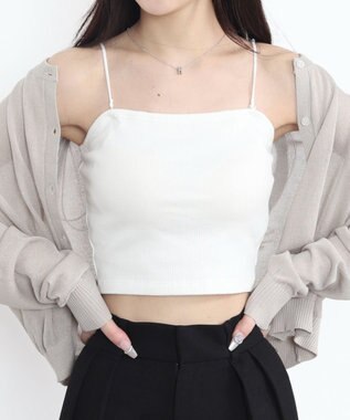WEGO 【カップ付き】なちゅ盛れ2WAYカップインショートキャミ ホワイト