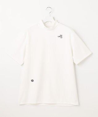 PW CIRCULUS 【MEN】【ストレッチ】バック アニマルプリント ロゴ モックネック シャツ ホワイト系