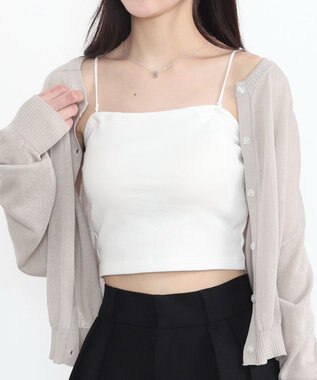 WEGO 【カップ付き】なちゅ盛れ2WAYカップインショートキャミ ホワイト