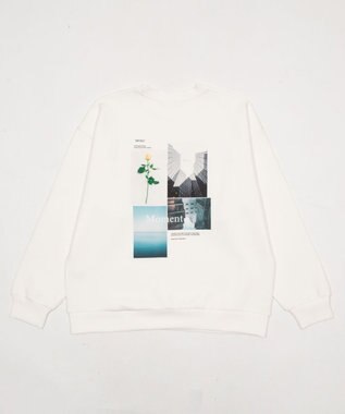 WEGO 【ユニセックス着用ITEM】アクセ付きフォトグラフィックプルオーバー ホワイト