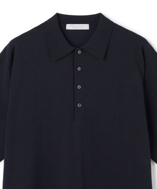 UNFILO MENS アラエルアンチピリングニット ポロ ネイビー