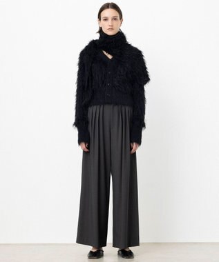 NAVE 【ReNAVE・洗える】メルティーシャギーニット カーディガン ブラック系