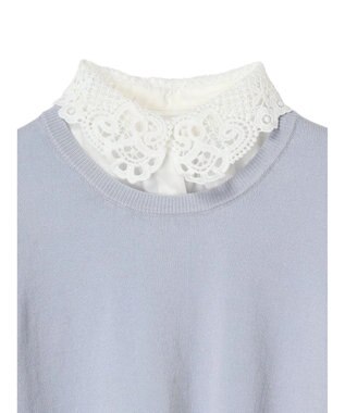 earth music&ecology 襟付きニットプルオーバー Sax