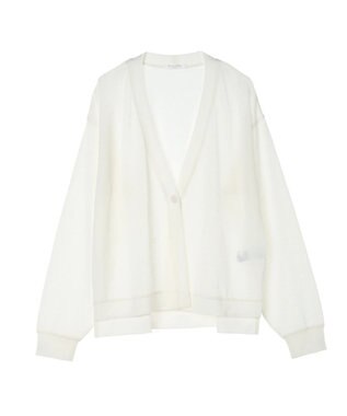 Green Parks Ｖネックシアーカットカーディガン Off White