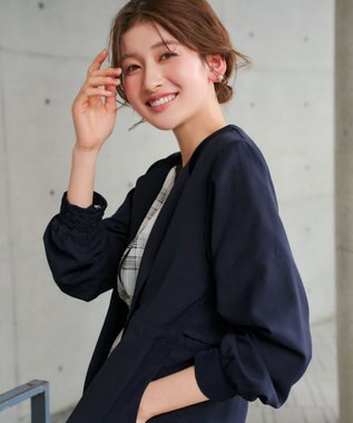 Tiaclasse タックヨーク着流しパフスリ－ブコート ネイビー