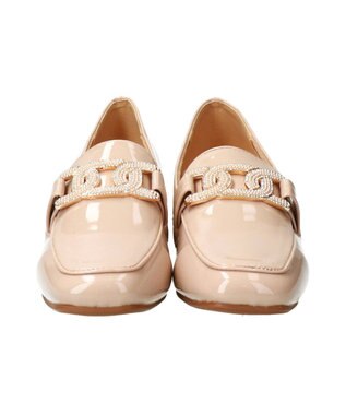 Bridget Birkin 【Bridget Birkin】パールヒールビジューバックルローファー ベージュエナメル