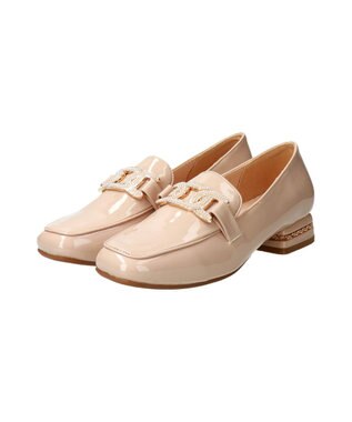 Bridget Birkin 【Bridget Birkin】パールヒールビジューバックルローファー ベージュエナメル