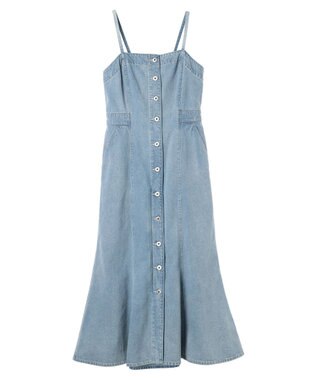 earth music&ecology ボタンキャミデニムワンピース Light Indigo