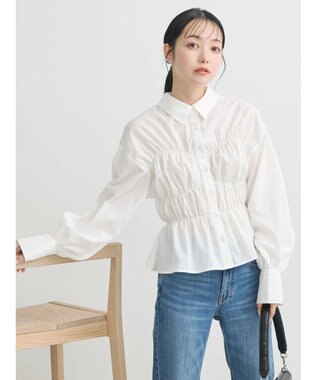 earth music&ecology ビスチェライクシャーリングシャツ White