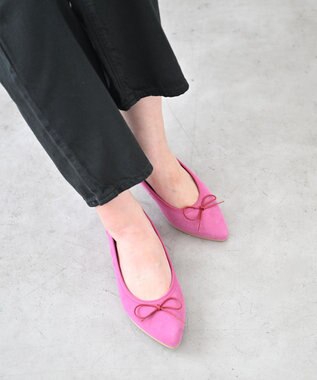 Pointer 日本製 本革大人女子のバレエシューズ ピンク(スエード)