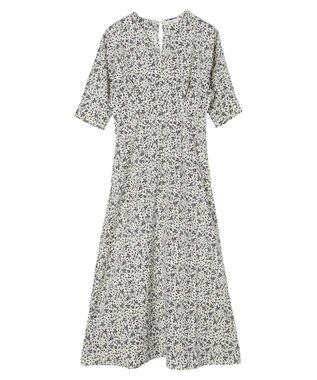 earth music&ecology 小花柄Ｖネックワンピース Ivory