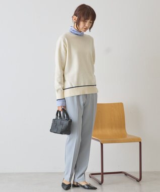 AMERICAN HOLIC バイカラークルーネックニットプルオーバー Ivory