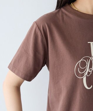 CRAFT STANDARD BOUTIQUE フロッキープリントＴシャツ Brown