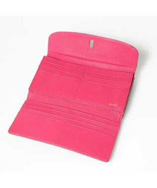 UNBILLION perche カラーコンビレザーかぶせ外がま口長財布 グレー