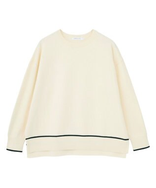 AMERICAN HOLIC バイカラークルーネックニットプルオーバー Ivory