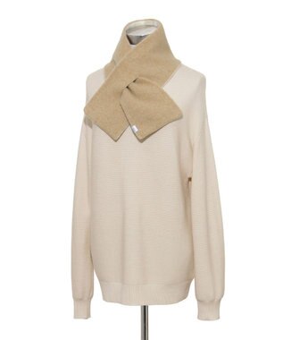 MOONBAT MACKINTOSH PHILOSOPHY(マッキントッシュ フィロソフィー）【ギフトBOX付】ウール100％ リバーシブル ニット マフラー ユニセックス 日本製 ベージュ