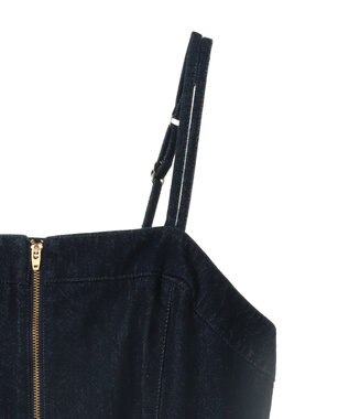 earth music&ecology バックレースアップデニムキャミワンピース Indigo