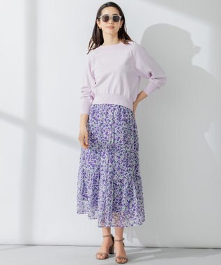 組曲 【23SS】ヴィンテージフラワープリント スカート パープル系5