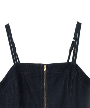 earth music&ecology バックレースアップデニムキャミワンピース Indigo