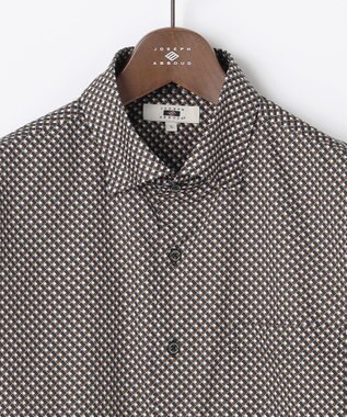 JOSEPH ABBOUD 【オーガニックコットン使用・JAPANファブリック】ジオメトリックプリントシャツ ダークブラウン系5