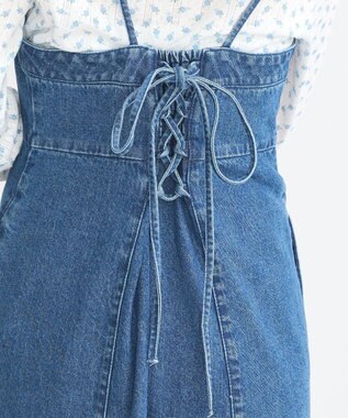 earth music&ecology バックレースアップデニムキャミワンピース Medium Indigo