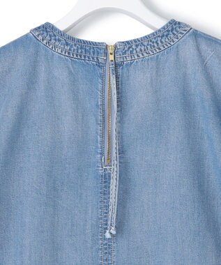 J.PRESS YORK STREET 【WOMEN】ライトダンガリー ツイストスリーブ ブラウス ダルブルー系