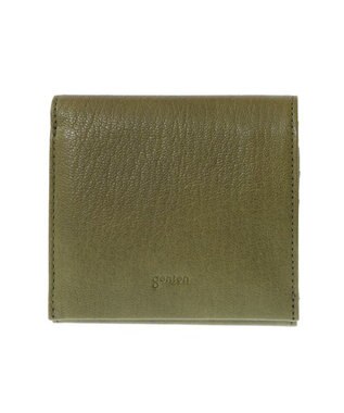 genten ゴートベーシック 二つ折りBOX財布 カーキ
