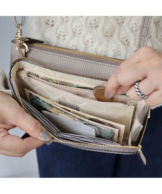 PELLE BORSA お財布ポシェット Reinette レネット 4704 グレージュ