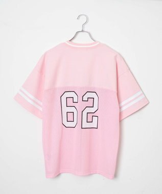 WEGO ナンバリングメッシュビッグT ピンク