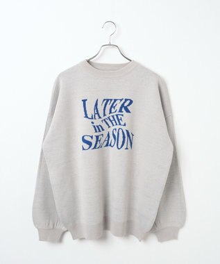 WEGO ウェーブロゴジャガードニットプルオーバー グレー