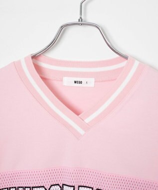 WEGO ナンバリングメッシュビッグT ピンク