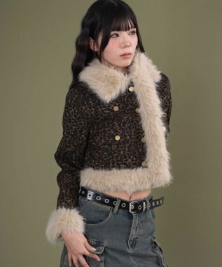 WEGO マルチポケットファーJKT 柄1