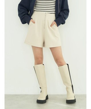 earth music&ecology フロントジップショートパンツ Beige